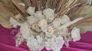 Lets Create Faux Pampas Grass and Floral Arrangement [upl. by Hwang]