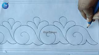 Different two nakshi kantha border line design drawingনকশীকাঁথা নকশা বর্ডার লাইন [upl. by Mena621]