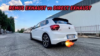 Polo GTI  REMUS exhaust vs DIRECT exhaust [upl. by Ruelle]