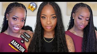 BOHO Box Braids With HUMAN HAIR Curls From 😱 AMAZON  FINE HAIR Crochet Install  MARY K BELLA [upl. by Nieberg]