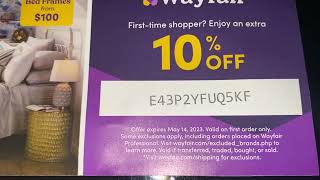 Wayfair 10 off coupon  discount  coupons [upl. by Eivla]