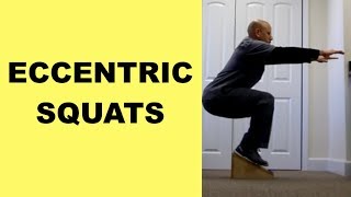 Heal Patellar Tendonitis With Eccentric Squat Exercises on a Slant Board  Jumpers Knee [upl. by Robby]