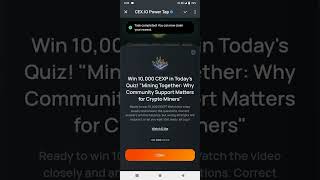 WIN 10000 CEXP IN TODAYS QUIZ quotMINING TOGETHER WHY COMMUNITY SUPPORT MATTRES FOR CRYPTO MINERSquot [upl. by Analed608]