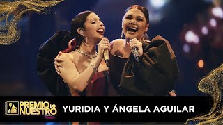 Que agonia Yuridia y Ángela Aguilar en premios lo nuestro 2024 [upl. by Lechner51]