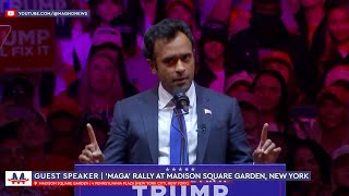 🇺🇸 Vivek Ramaswamy at Donald Trump rally in Madison Square Garden New York Oct 27 2024 [upl. by Atnwahs]