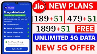 Jio 5G New Plan 189 479 1899 Unlimited Free 5G Data Jio 51 Plan Unlimited 5G Data  Jio Best Plan [upl. by Neve]