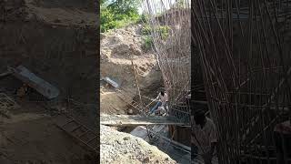 Pier shaft casting for bridge concretebridge roadbuilding excavator bridgeworks youtubeytshort [upl. by Trina]