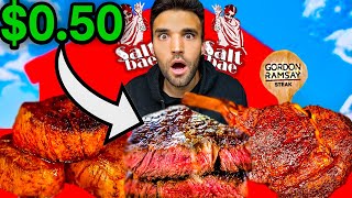 LIVING on WORLDS BEST STEAKS for 24 HOURS Gordon Ramsay Guga Foods Salt Bae amp MORE [upl. by Bertie]