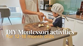 Montessori DIY Activities for 1 Year Olds  With the Piccalio Foldable Helper Tower [upl. by Olcott]