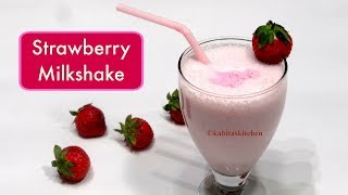 Strawberry Milkshake  Valentine Special  Smoothie  KabitasKitchen [upl. by Amsirp]