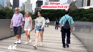 Chicago Millennium Park  2 walking Tour [upl. by Ahsaeyt]