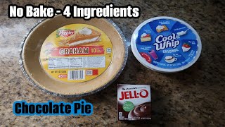 THE EASIEST CHOCOLATE PIE RECIPE 4 INGREDIENT RECIPE [upl. by Nivac]