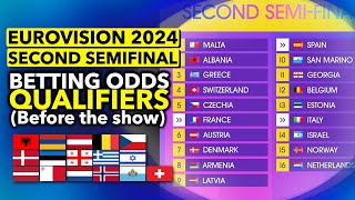 Qualifiers of the Second Semifinal  Eurovision 2024 BETTING ODDS [upl. by Lleral]