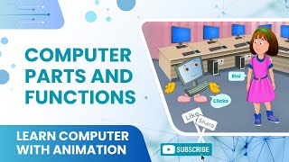 Basics of Computers  Computer Parts and Functions  Parts of Computer System Name  Animation [upl. by Kruger]