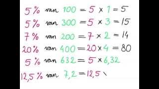 Procenten 2  Percentage van een getal [upl. by Cyprian]