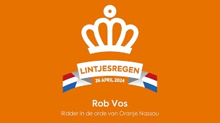 Lintjesregen 2024 Gemeente Haarlemmermeer Rob Vos [upl. by Lak617]