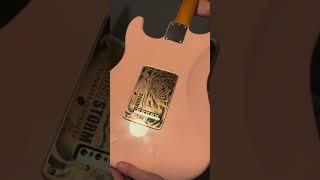 2004 Fender Stratocaster Shell Pink Pickguard Dust Storm Engraving guitarist electricguitar [upl. by Ehtnax]