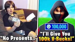 She Got No Presents on Christmas So I Gave Her 100000 VBucks Fortnite [upl. by Abbotson723]