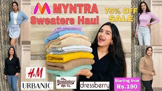 MYNTRA Trendy Sweaters Haul  Starting From Rs190  Upto 80 Off  Affordable Sweaters Haul [upl. by Ettezus]