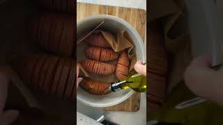 Hasselback Sweet Potatoes Made Easy  TKFoodiecom [upl. by Fernas]