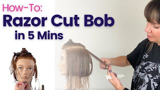 HowTo Razor Cut Bob in 5 Mins [upl. by Seluj]