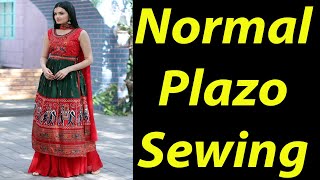 How to sewing a plazo  ASMR Normal Plazo Sewing  Relaxing Hand Stitching Sounds [upl. by Brahear255]