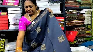 poly cotton sarees 🌷 with contrast blouses [upl. by Eillod]