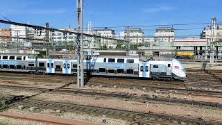 Train Transilien with Regio2N Bombardier leaving ParisMontparnasse towards Mantes La Jolie [upl. by Innad]