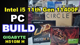 Intel i5 11th Gen 11400F PC Build  Gigabyte H510M H  WD Blue SN570 500GB Nvme SSD corsair 3200mhz [upl. by Ynelram]