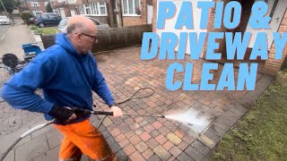 AMAZING Indian sandstone PATIO and DRIVEWAY clean [upl. by Nnaylloh]