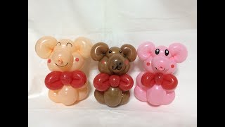 バルーンアート くまの作り方 balloon twisting bear how to make [upl. by Kunz]