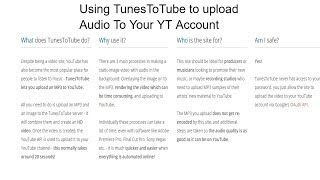 Using TunesToTube To Upload Audio To Your YouTube Account [upl. by Elagiba]