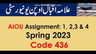 AIOU Code 436123 amp 4 Solved Assignments 2023 [upl. by Philcox]