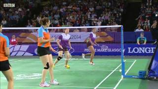 Mixed Team Bronze  SIN vs IND  WD  2014 Commonwealth Games badminton [upl. by Leimad]