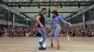 Romeo Santos SUS HUELLAS  Marco y Sara bachata style  workshop en ISTAMBUL salsa congress [upl. by Alleul]