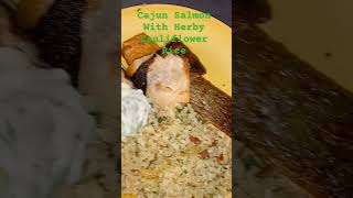 Cajun Salmon With Herby Cauliflower Rice trending eating amazingfood asmr food 2024 follow [upl. by Anuayek]