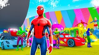 Spiderman Cartoon for Kids  Race Cars MCqueen  Nursery Rhymes Songs Toddlers Babies [upl. by Dylane18]