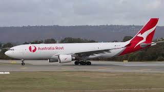 Qantas Freight 330202P2F Taking off and MASkargo 330223F Landing [upl. by Reizarf]