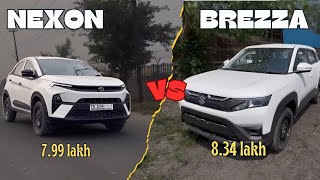 Tata Nexon vs Brezza 2024 🤔  tata nexon vs brezza 2024 base model [upl. by Ecire]