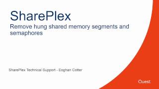 VIDEO Removing hung shared memory segments and semaphores [upl. by Anaile]