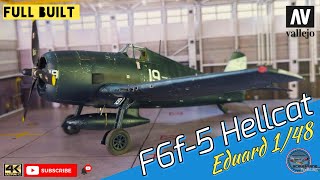 F6f5 Hellcat Eduard 148 Full Built airbrushing modellbau [upl. by Ahsilram]