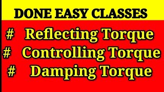 Deflecting Torque Controlling Torque and Damping Torque [upl. by Atekehs]