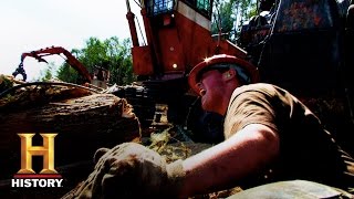 Ax Men Aiden is Trapped Under a Log S9 E10  History [upl. by Ahsenrad93]