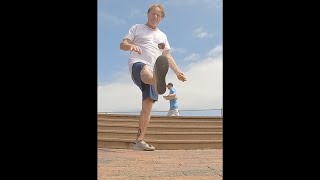 Extreme Footbag Athlete Performs INSANE 360 Stunt [upl. by Releehw]