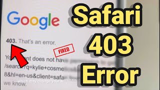 Safari 403 forbidden error on iPhone  Fix [upl. by Orelle]