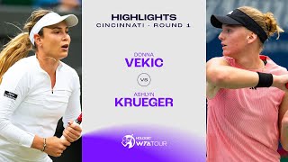 Donna Vekic vs Ashlyn Krueger  2024 Cincinnati Round 1  WTA Match Highlights [upl. by Iglesias640]