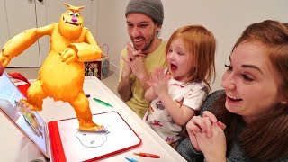 MY PET MONSTER Adley has a NEW bedtime routine Learning Magic to bring art to life with OSMO [upl. by Brande]