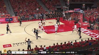 NBA 2K25 1st Playoff West 1R G3 Golden State Warriors vs Houston Rockets Steve Francis 28pts [upl. by Calypso601]