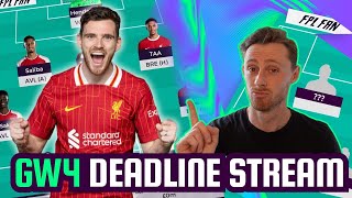 FPL GW4 DEADLINE STREAM I Robertson IN I Fantasy Premier League 2425 [upl. by Anaya]