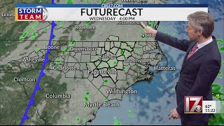 Rainy Wednesday followed by chilly weather for central NC [upl. by Fern859]